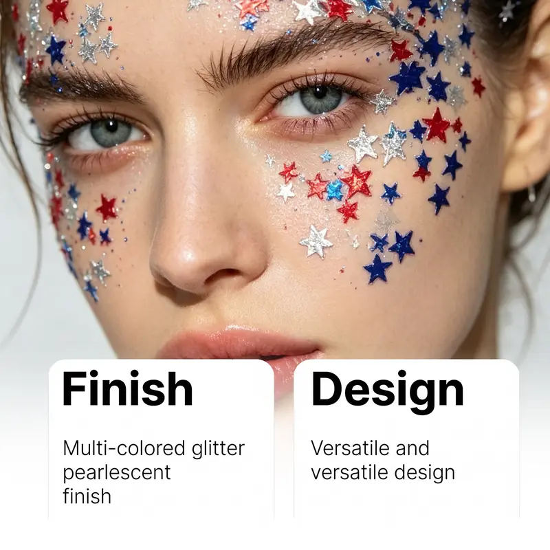 4th of July Glitter Stick | Red, White & Blue Body & Hair Sparkle for Independence Day Party, Festival & Fun Holiday Look (Copy)