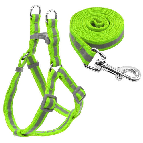 7 Colors Nylon Reflective Dog Harness Leash Lead Set For Small Medium Dogs Puppy Chihuahua Yorkie S M