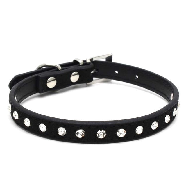 11 Colors Bling Rhinestone PU Leather Collar For Dog Pet Accessories Crystal Diamond Dog Collar and Leash For Small Large Dogs