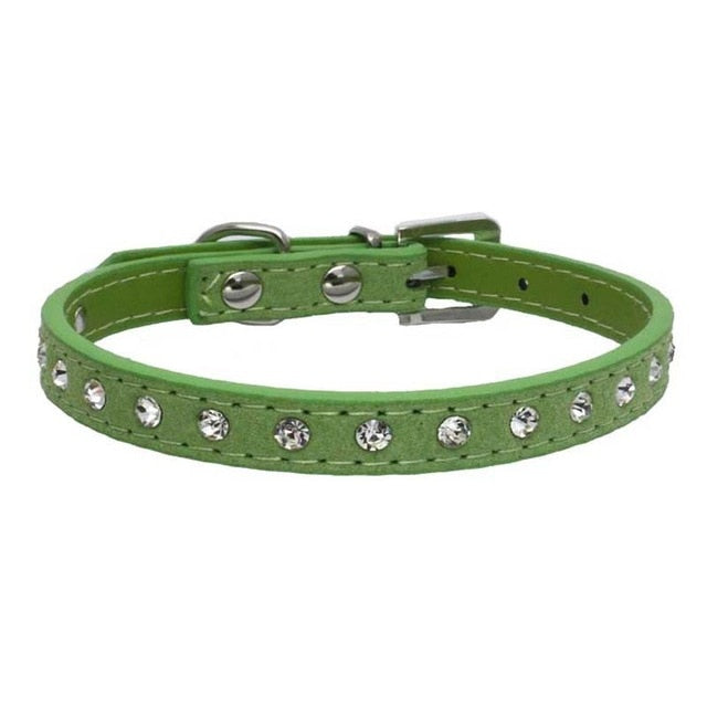 11 Colors Bling Rhinestone PU Leather Collar For Dog Pet Accessories Crystal Diamond Dog Collar and Leash For Small Large Dogs
