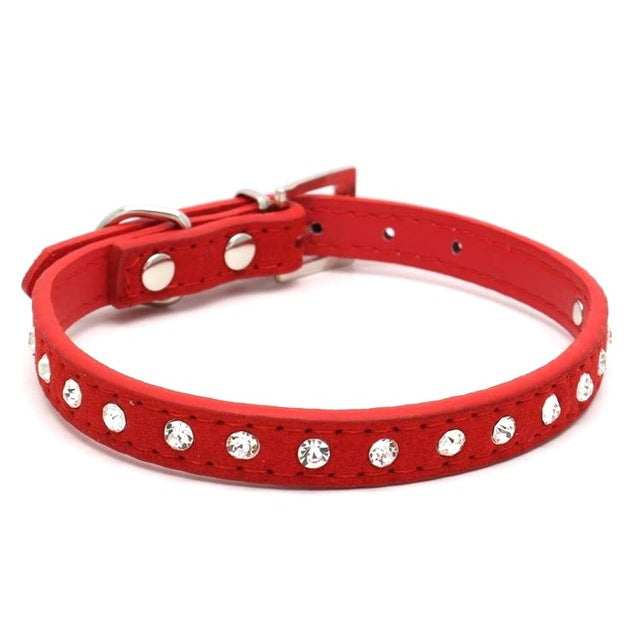 11 Colors Bling Rhinestone PU Leather Collar For Dog Pet Accessories Crystal Diamond Dog Collar and Leash For Small Large Dogs