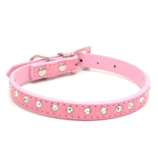 11 Colors Bling Rhinestone PU Leather Collar For Dog Pet Accessories Crystal Diamond Dog Collar and Leash For Small Large Dogs