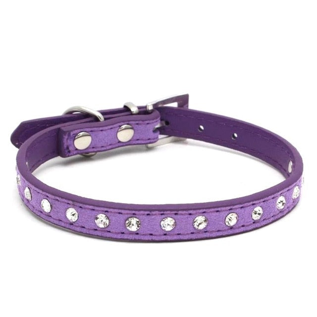 11 Colors Bling Rhinestone PU Leather Collar For Dog Pet Accessories Crystal Diamond Dog Collar and Leash For Small Large Dogs